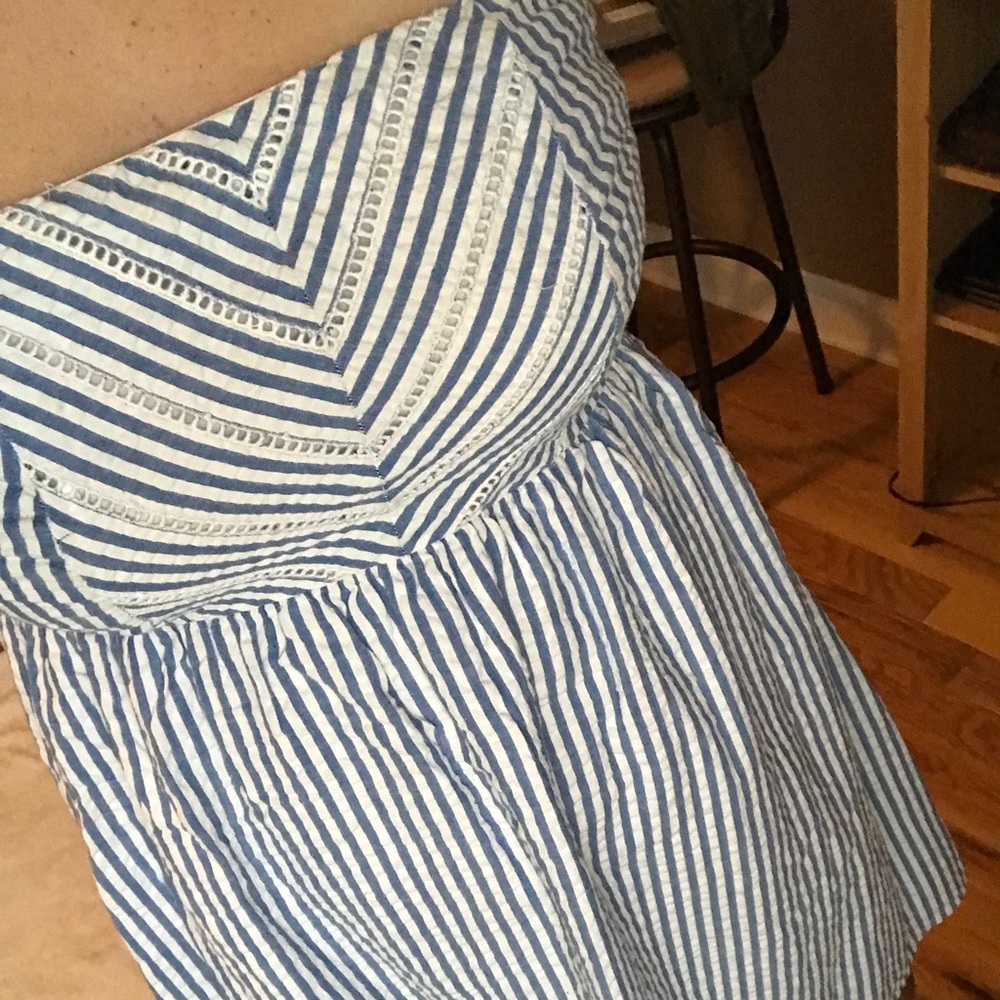 Strapless Seersucker Dress